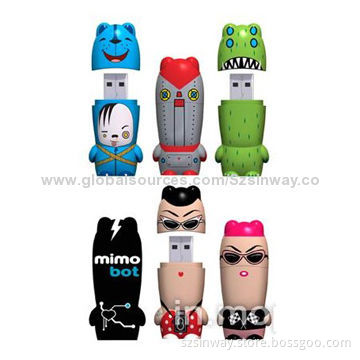 Plastic Cartoon USB Flash Drives with 1 to 32GB Memory
